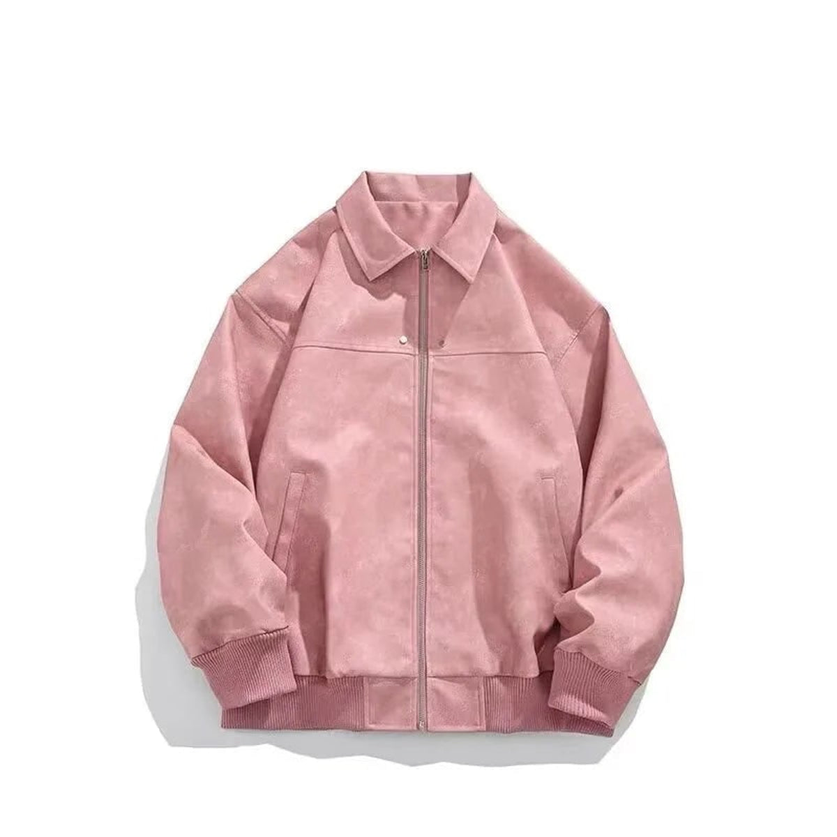 Suede Jacket with Relaxed Tailored Fit and Zip Pockets - Image 2