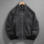 Suede Jacket with Relaxed Tailored Fit and Zip Pockets - Image 4