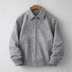 Suede Jacket with Relaxed Tailored Fit and Zip Pockets - Image 5