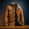 Suede Overcoat with Streamlined Tailored Fit and Epaulette Shoulders - Image 2