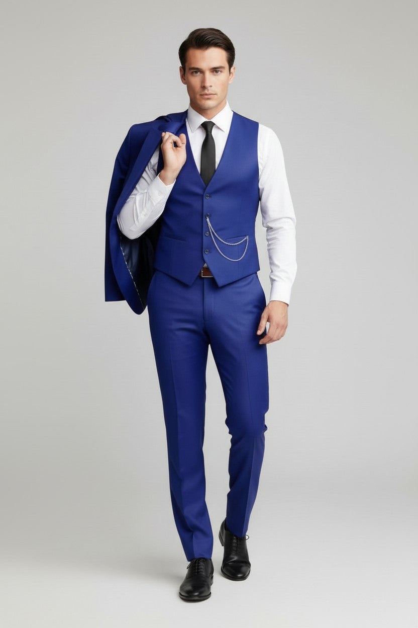 NOVA |  Men's Tailored Fit Single Breasted Two-buttons 3 Pieces Wedding Suits Regular price