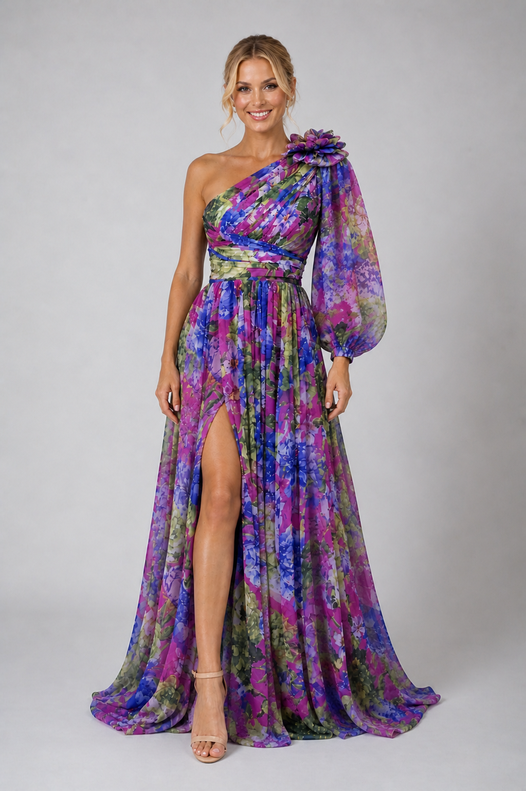 NOVA | Women’s Floral One Shoulder Maxi Dress – Flowy Spring Maxi Dress