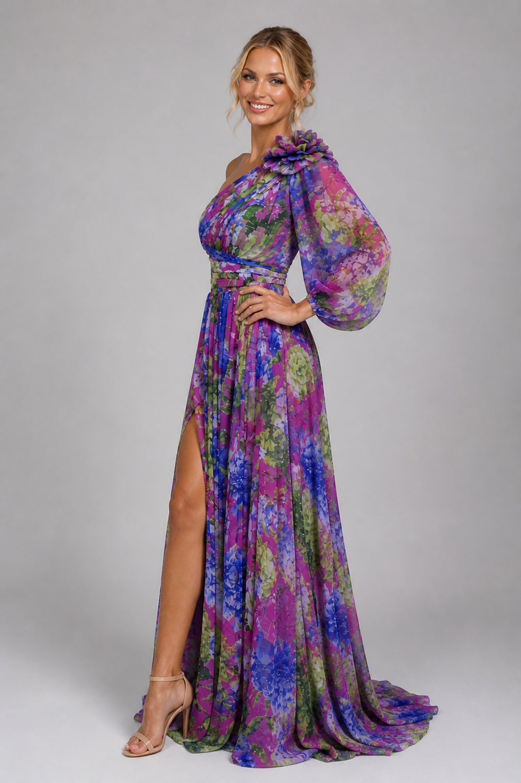 NOVA | Women's Floral One Shoulder Maxi Dress Flowy Spring Maxi Dres House Of Nova London NOVA | Women's Floral One Shoulder Maxi Dress Flowy Spring Maxi Dres House Of Nova London