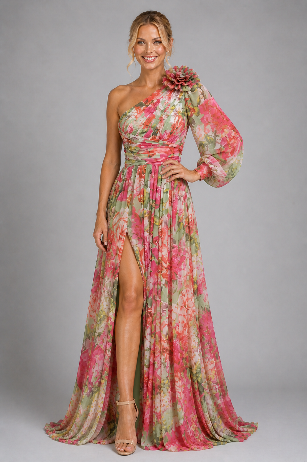 NOVA | Women's Floral One Shoulder Maxi Dress Flowy Spring Maxi Dres House Of Nova London NOVA | Women's Floral One Shoulder Maxi Dress Flowy Spring Maxi Dres House Of Nova London