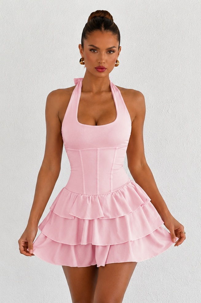 NOVA | Halter Neck Ruffle Mini Dress | Summer