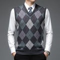 Sweater Vests with Classic Argyle Knit and V-Neck - Image 1