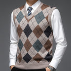 Sweater Vests with Classic Argyle Knit and V-Neck - Image 10
