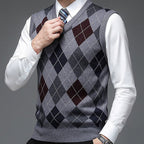 Sweater Vests with Classic Argyle Knit and V-Neck - Image 8