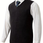 Sweater Vests with Classic Knit Fit and V-Neck - Image 1