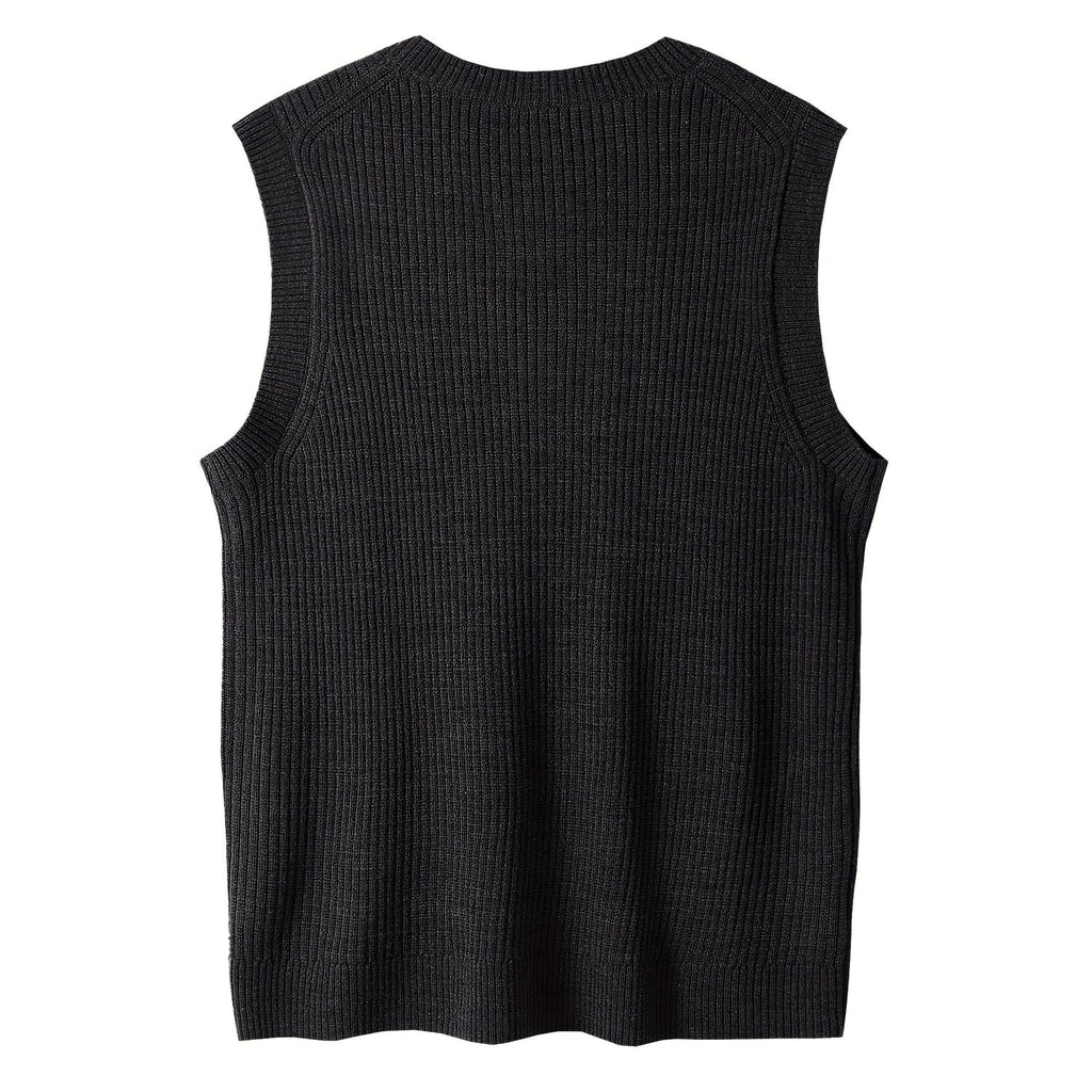 Sweater Vests with Classic Knit Fit and V-Neck - Image 2