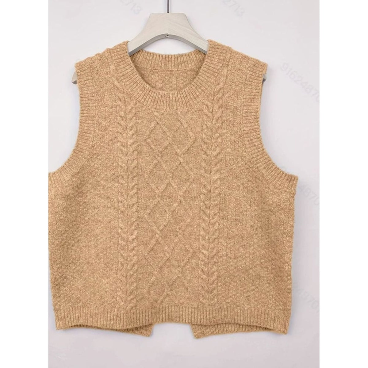 Sweater Vests with Flattering Cable-Knit Fit and Round Neck - Image 3