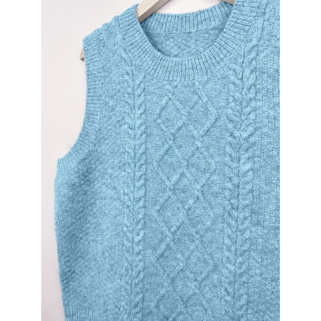 Sweater Vests with Flattering Cable-Knit Fit and Round Neck - Image 10