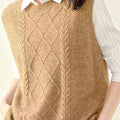 Sweater Vests with Flattering Cable-Knit Fit and Round Neck - Image 1
