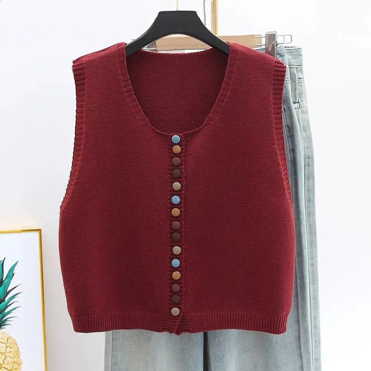 Sweater Vests with Flattering Knit Fit and Scoop Neckline - Image 2