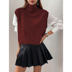 Sweater Vests with Knit Turtleneck Style and Relaxed Fit - Image 3