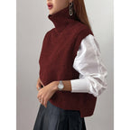 Sweater Vests with Knit Turtleneck Style and Relaxed Fit - Image 4