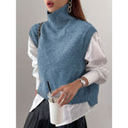 Sweater Vests with Knit Turtleneck Style and Relaxed Fit - Image 7