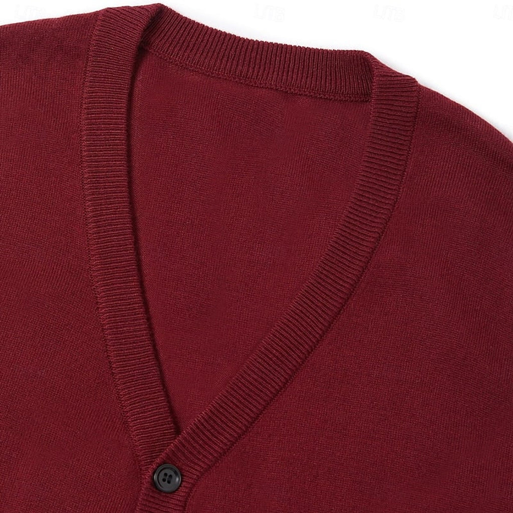 Sweater Vests with Knit V-Neck Design and Front Buttons - Image 10