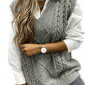 Sweater Vests with Knit V-Neck Design and Sleeveless Cut - Image 1