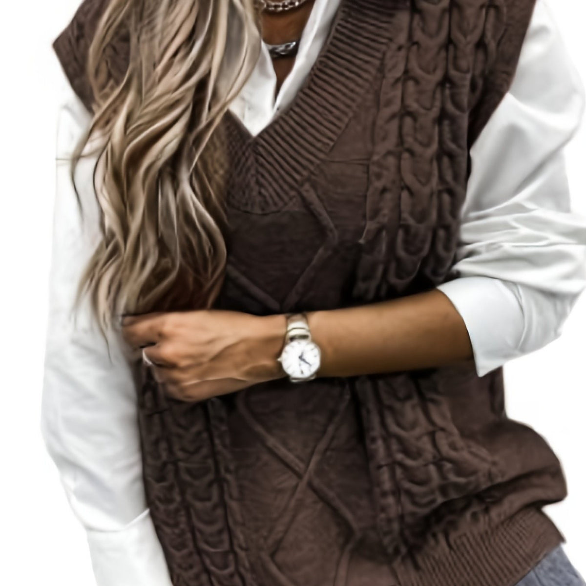 Sweater Vests with Knit V-Neck Design and Sleeveless Cut - Image 15