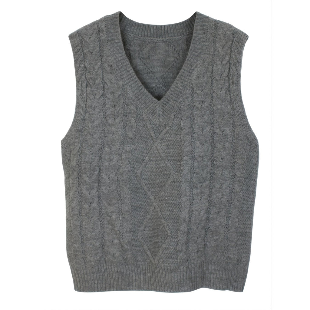Sweater Vests with Knit V-Neck Design and Sleeveless Cut - Image 7