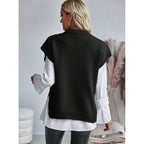 Sweater Vests with Relaxed Cable Knit and Mock Neck - Image 10
