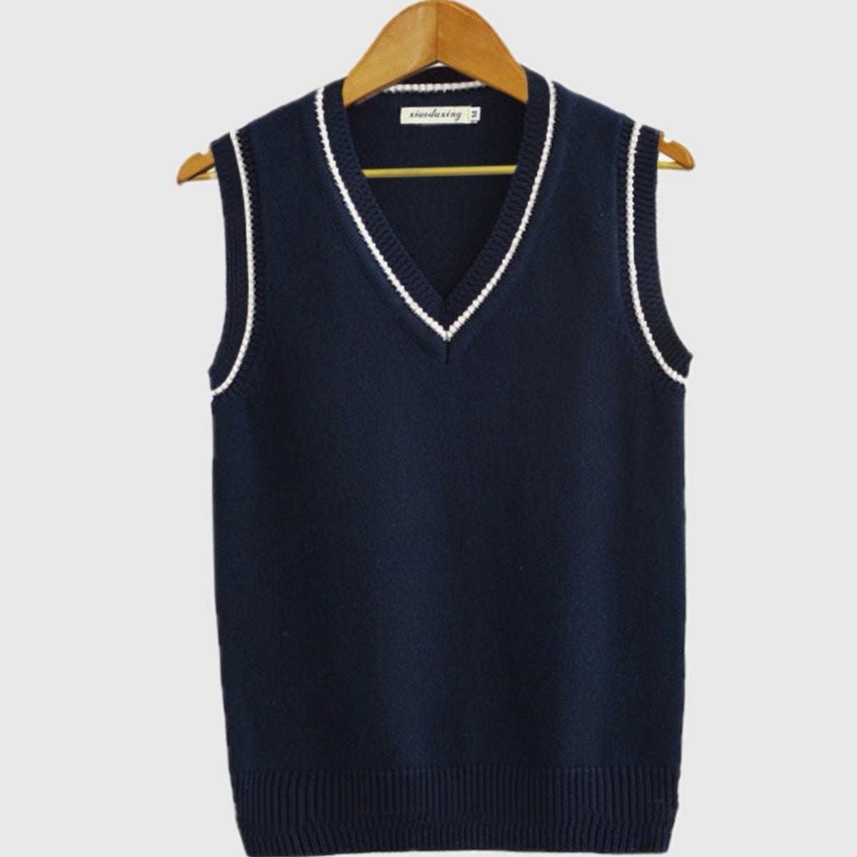 Sweater Vests with Relaxed Knit and Striped Trim - Image 3
