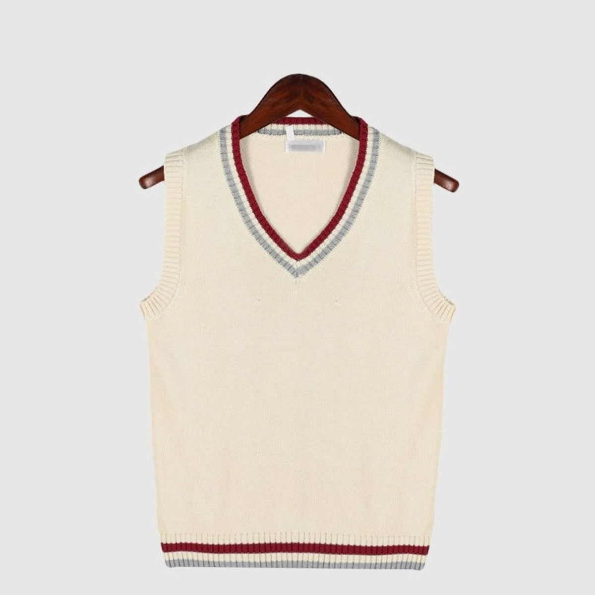Sweater Vests with Relaxed Knit and Striped Trim - Image 6