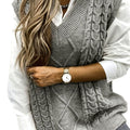 Sweater Vests with Relaxed Knit Fit and V-Neck - Image 1