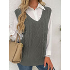 Sweater Vests with Relaxed Knit Fit and V-Neck - Image 10