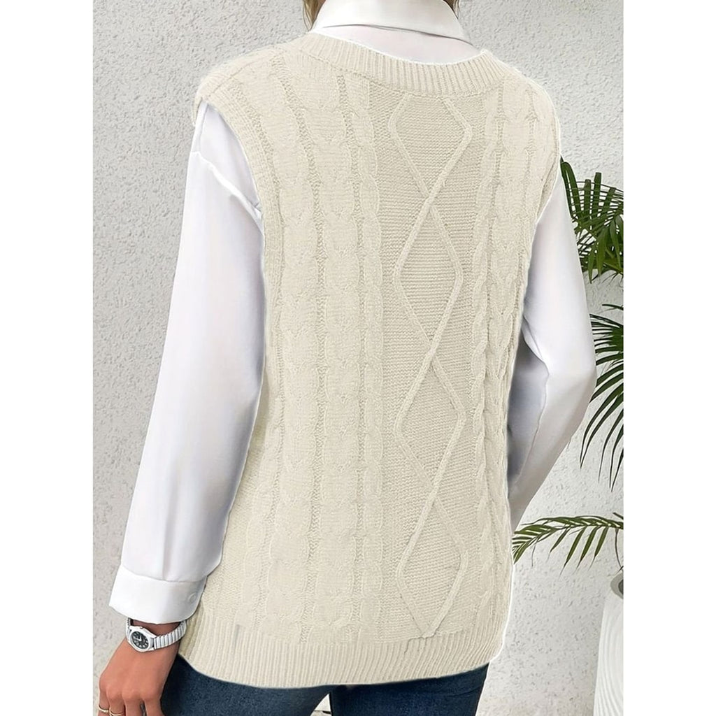 Sweater Vests with Relaxed Knit Fit and V-Neck - Image 13
