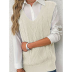 Sweater Vests with Relaxed Knit Fit and V-Neck - Image 14