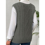 Sweater Vests with Relaxed Knit Fit and V-Neck - Image 2