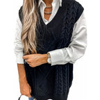 Sweater Vests with Relaxed Knit Fit and V-Neck - Image 23