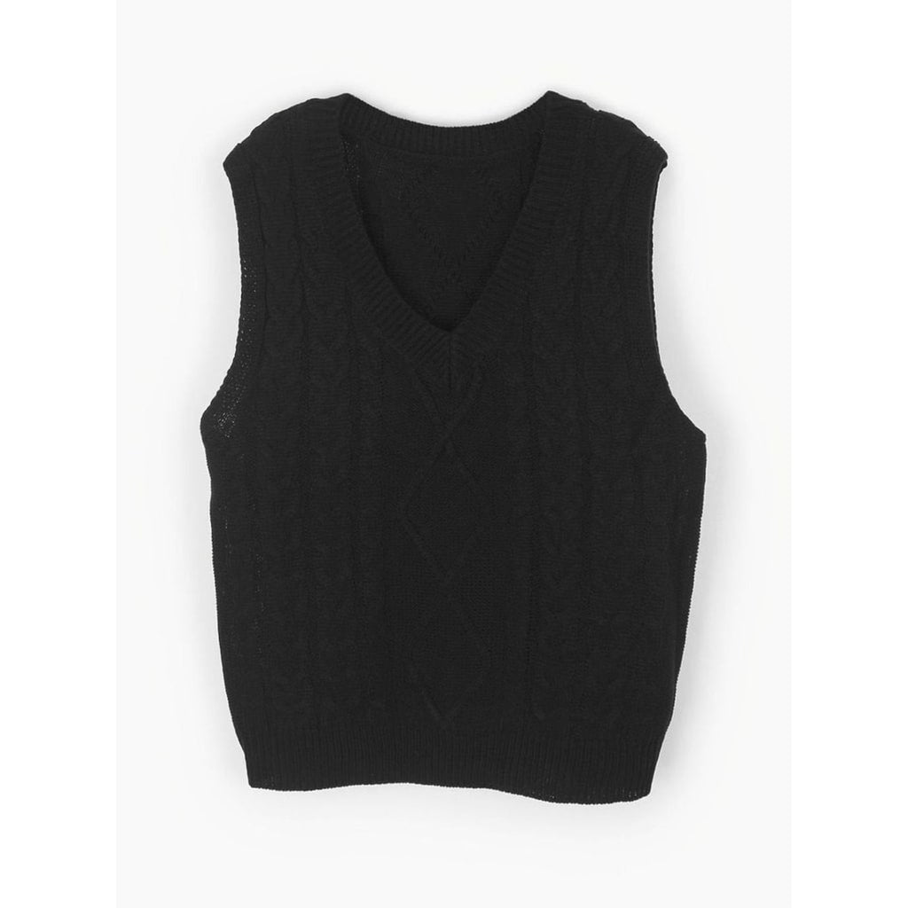 Sweater Vests with Relaxed Knit Fit and V-Neck - Image 29