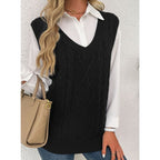 Sweater Vests with Relaxed Knit Fit and V-Neck - Image 32