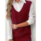 Sweater Vests with Relaxed Knit Fit and V-Neck - Image 36
