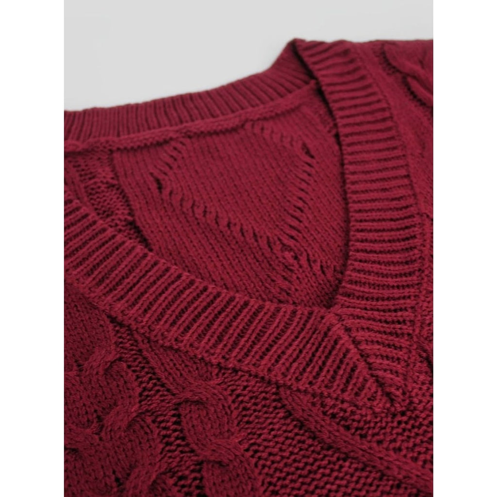 Sweater Vests with Relaxed Knit Fit and V-Neck - Image 37