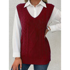 Sweater Vests with Relaxed Knit Fit and V-Neck - Image 42