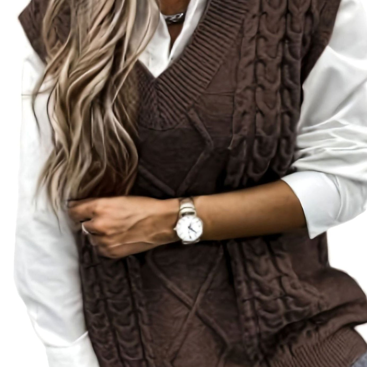 Sweater Vests with Relaxed Knit Fit and V-Neck - Image 44
