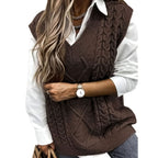 Sweater Vests with Relaxed Knit Fit and V-Neck - Image 45