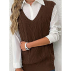 Sweater Vests with Relaxed Knit Fit and V-Neck - Image 47