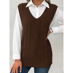 Sweater Vests with Relaxed Knit Fit and V-Neck - Image 53
