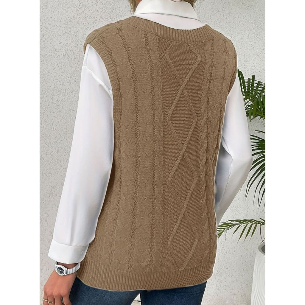 Sweater Vests with Relaxed Knit Fit and V-Neck - Image 57