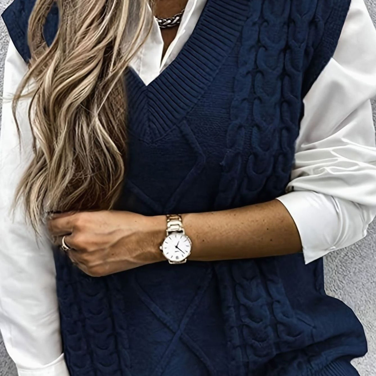 Sweater Vests with Relaxed Knit Fit and V-Neck - Image 66