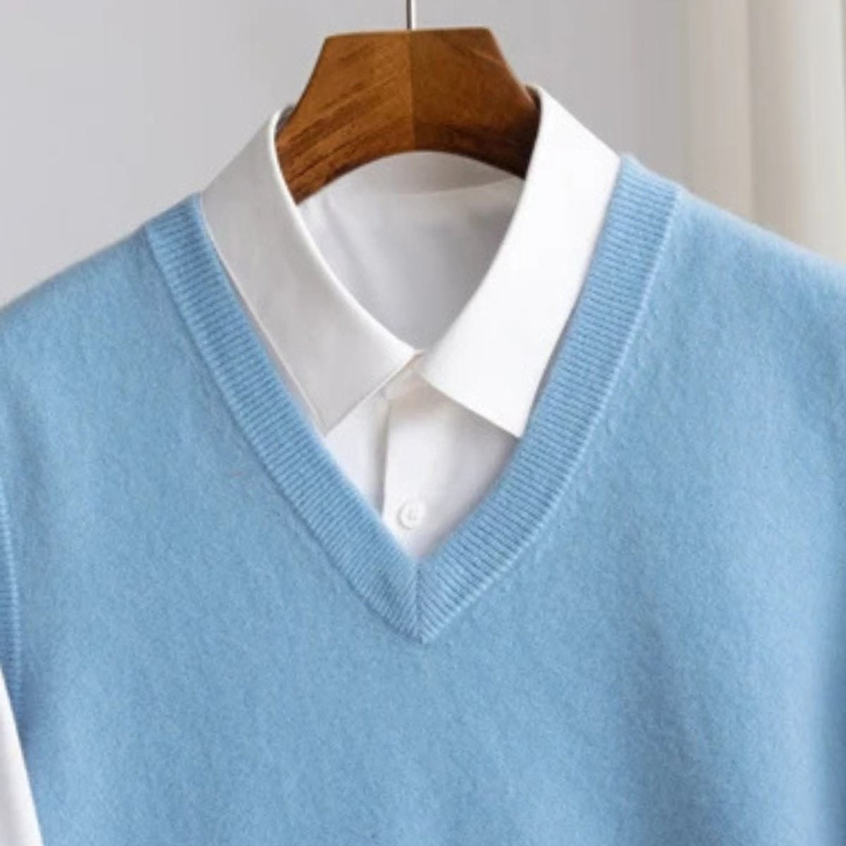 Sweater Vests with Relaxed Knit Fit and V-Neck Layering - Image 2