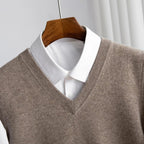 Sweater Vests with Relaxed Knit Fit and V-Neck Layering - Image 4