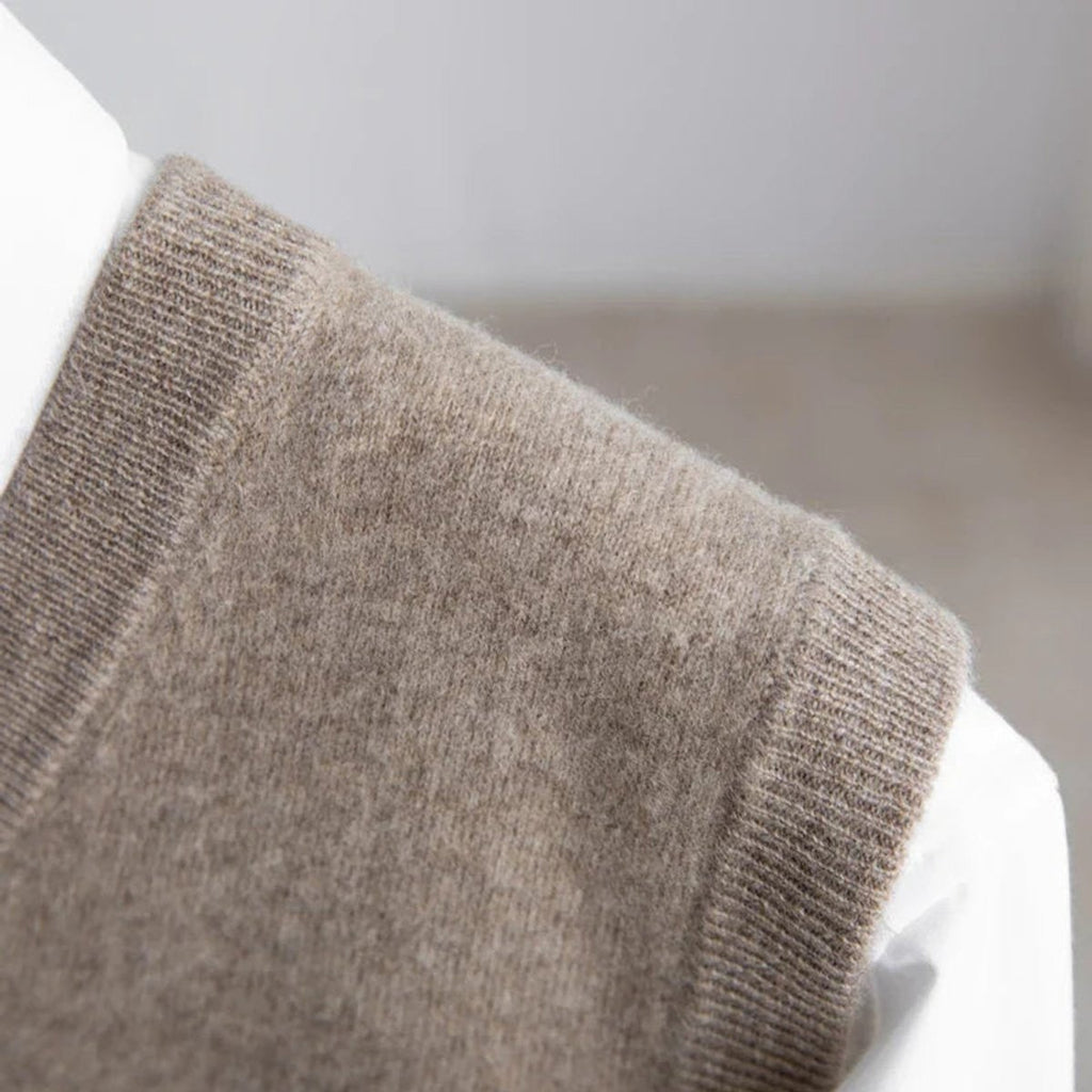 Sweater Vests with Relaxed Knit Fit and V-Neck Layering - Image 5