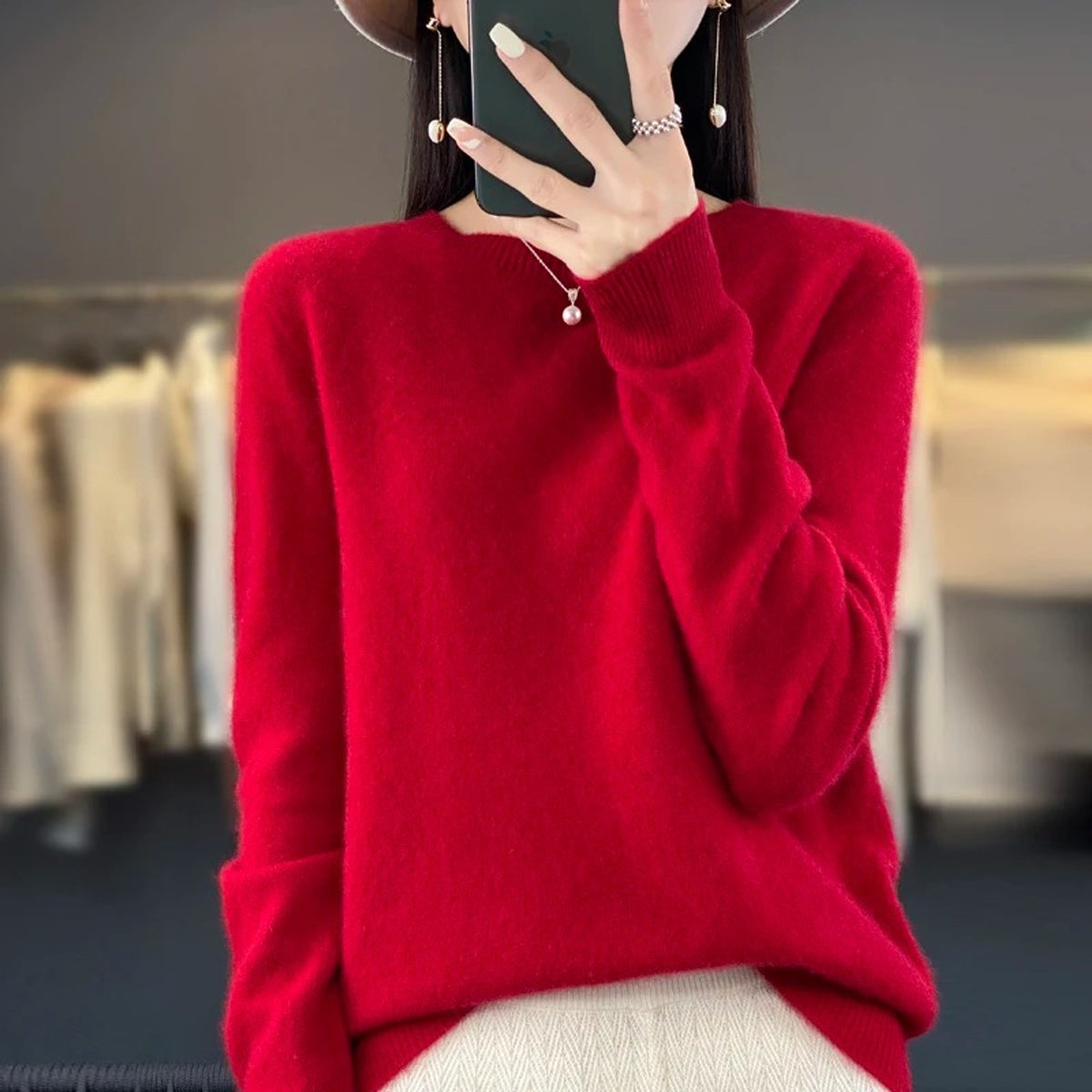 Sweater with Round Neck and Long-Sleeve Pullover - Image 10