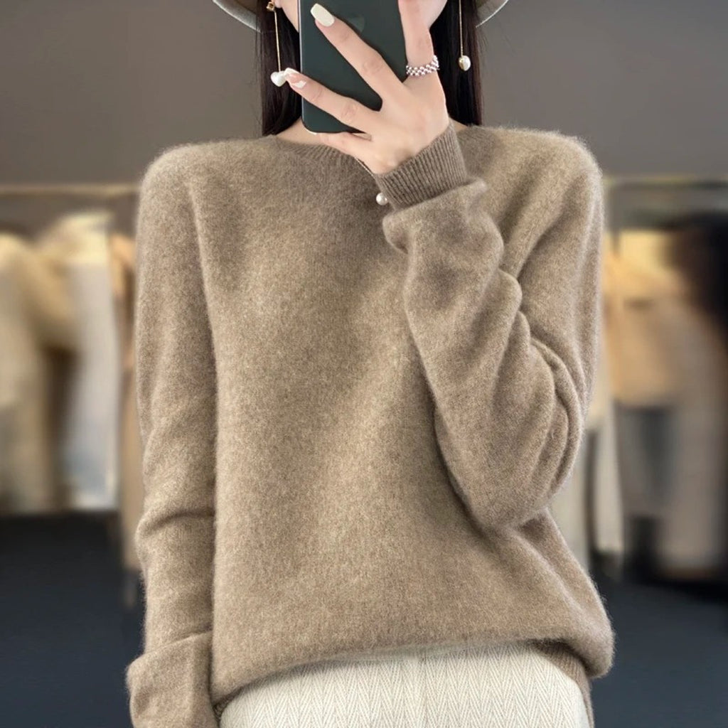 Sweater with Round Neck and Long-Sleeve Pullover - Image 2
